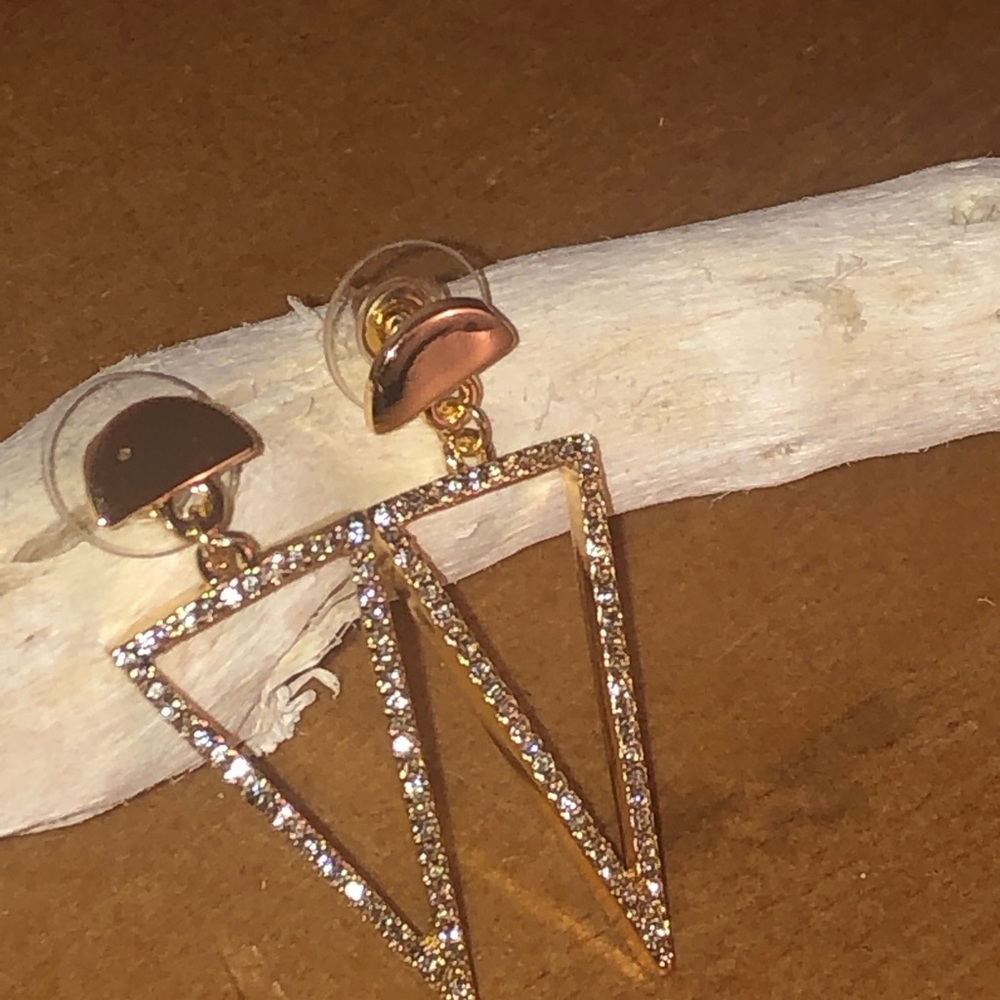 Pavé Triangle drop earrings